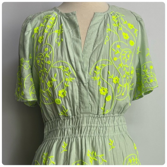 NWT Anthropologie The Somerset Embroidered Mini Dress: Linen Edition XL - Picture 11 of 13